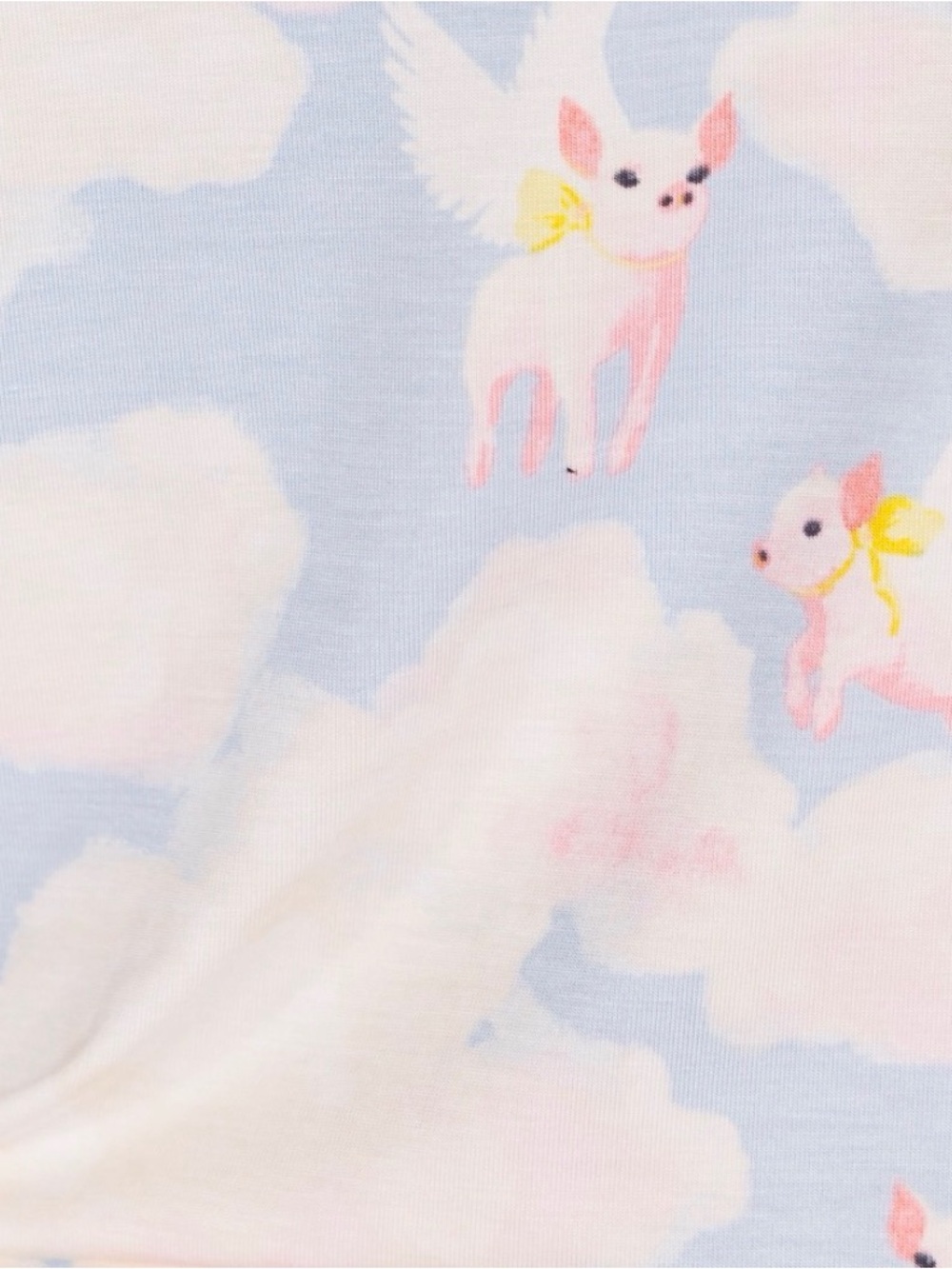 Mama Pastel pigs fly  Pajama Set - Soft Blue & Cream - Picture 5 of 6